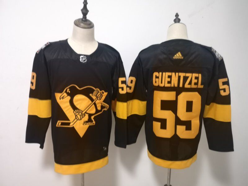 Men Pittsburgh Penguins 59 Guentzel Black Adidas Third Edition Adult NHL Jersey